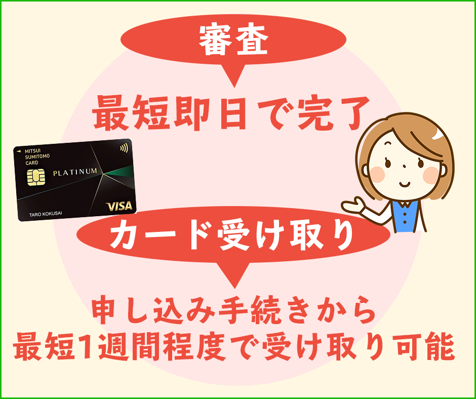 三井住友カード プラチナは最短1週間で受け取り可能
