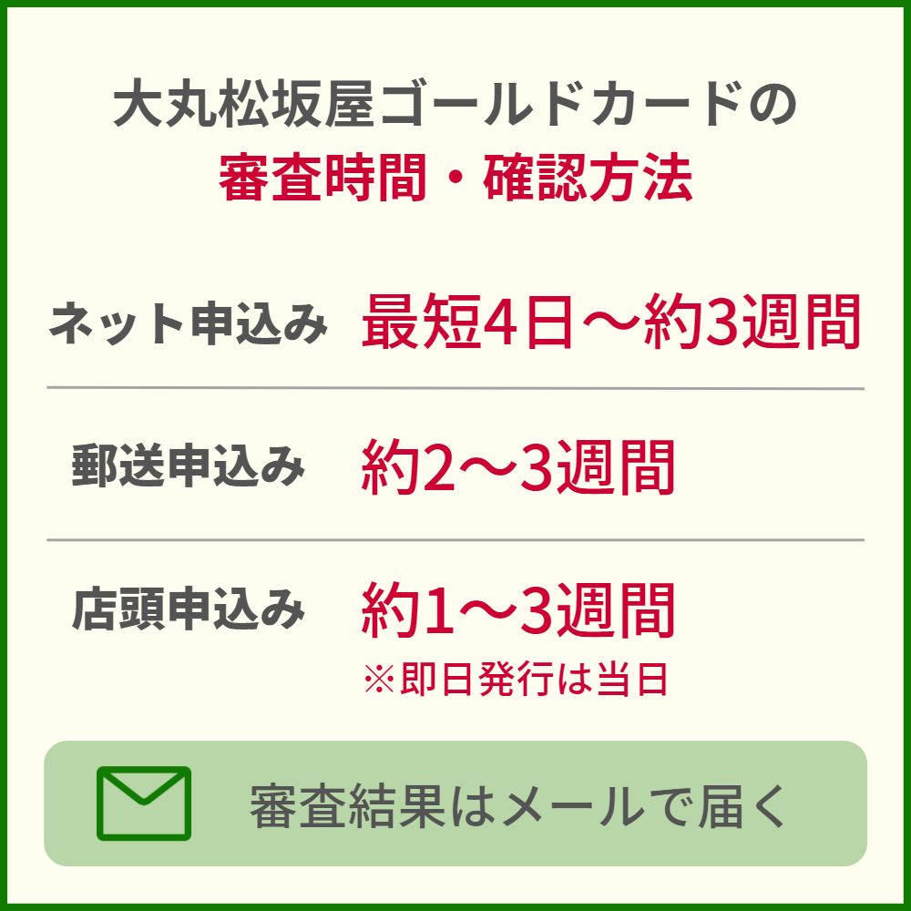 大丸松坂屋ゴールドカードの発行までの時間や審査状況を確認する方法